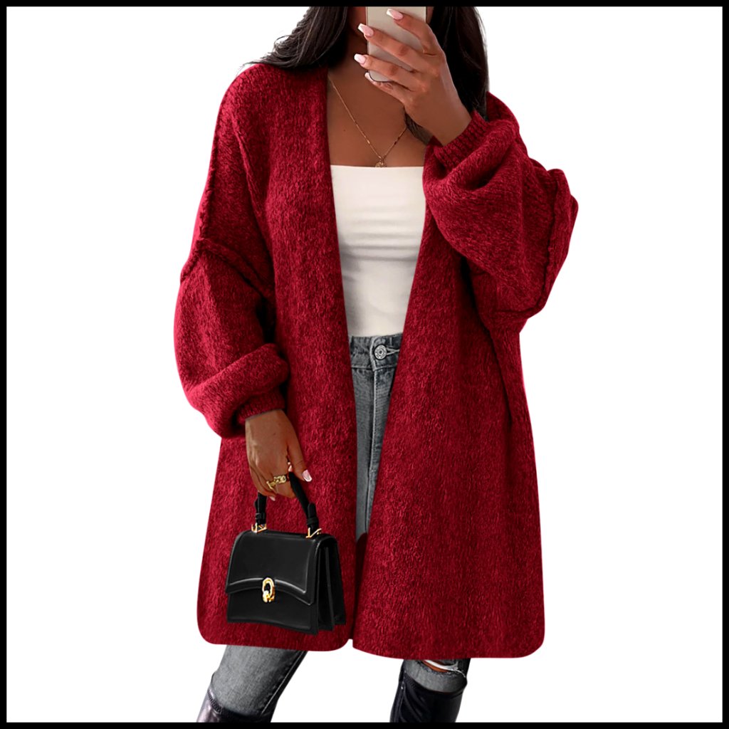 Oversized Long Cardigan Sweater Women's Knit Open Front Winter Jacket